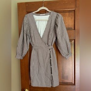 Tularosa Brown Gingham Dress